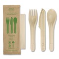 Cutlery | World Centric AS-NT-TN NoTree Paper Fork/Knife/Spoon/Napkin Light Mediumweight Cutlery - Natural (250/Carton) image number 0