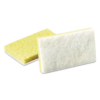 Scotch-Brite PROFESSIONAL 63 0.7 in. Thick 3.6 in. x 6.1 in. #63 Light-Duty Scrubbing Sponge - Yellow/White (20/Carton)