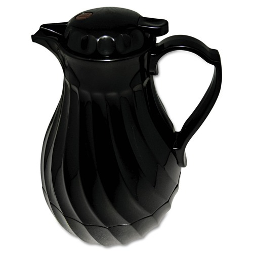  | Hormel 4022B Swirl Design 40 oz. Poly Lined Carafe - Black image number 0