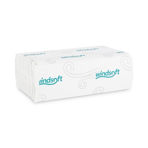 Paper Towels and Napkins | Windsoft 101C 200-Sheet/Pack 1 Ply 10.2 in. x 13.25 in. C-Fold Paper Towels - White (12 Packs/Carton) image number 0