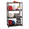 Office Filing Cabinets & Shelves | Alera 26112 36 in. x 18 in. x 60 in. 4-Shelf Steel Shelving Unit with Laminate Shelves - Black/Gun Metal Gray image number 5