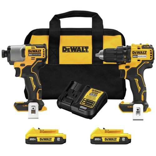 Combo Kits | Factory Reconditioned Dewalt DCK227D2R 20V MAX 1/2 in. Cordless Drill Driver and 1/4 in. Cordless Impact Driver Combo Kit (2 Ah) image number 0
