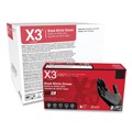 Disposable Gloves | Ammex BX346100 9.5 in. Long 3 mil Powder-Free Industrial Nitrile Gloves - Large/Black (1000/Carton) image number 0