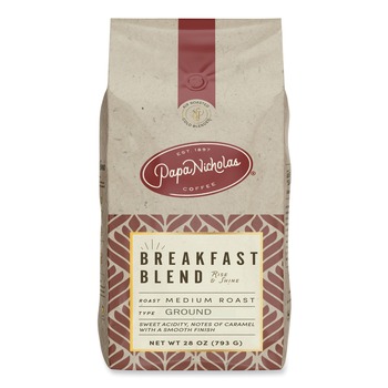 PapaNicholas Coffee 32006 32 oz. Bag Breakfast Blend Premium Whole Bean Coffee