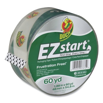 Duck EZ Start 1.88 in. x 60 yards 3 in. Core Premium Packaging Tape - Clear (1-Roll)