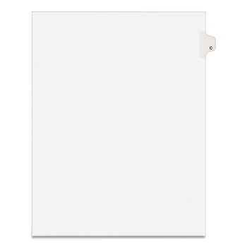 Avery 11 in. x 8.5 in. 26-Tab Avery Style C Preprinted Legal Exhibit Side Tab Index Dividers - White (25/Pack)