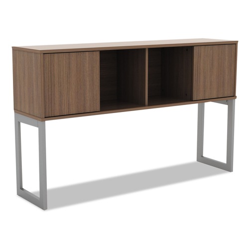  | Alera ALELSHH60WA Open Office Desk Series 59 in. x 15 in. x 36.38 in. Hutch - Modern Walnut image number 0