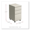  | Alera ALEPBBBFPY 14.96 in. x 19.29 in. x 27.75 in. 3-Drawer File Pedestal with Full-Length Pull - Putty image number 5