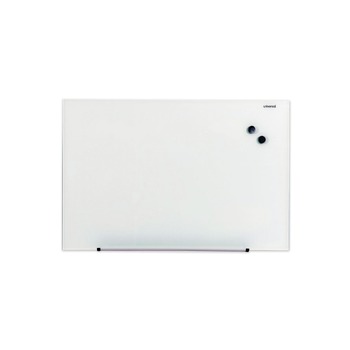 Universal UNV43202 Frameless 36 in. x 24 in. Magnetic Glass Marker Board - White