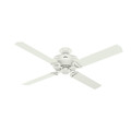 Ceiling Fans | Hunter 54178 Wi-Fi Enabled HomeKit Compatible 60 in. Brunswick Fresh White Ceiling Fan with Light and Integrated Control System-Handheld image number 1