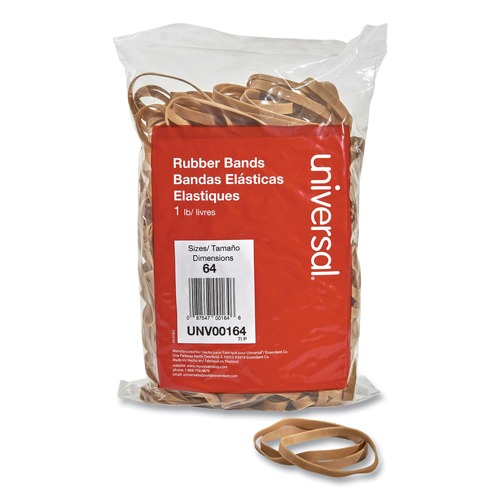 Customer Appreciation Sale - Save up to $60 off | Universal UNV00164 0.04 in. Gauge Size 64 Rubber Bands - Beige (320/Pack) image number 0