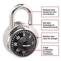 Office Jansan | Master Lock 1500-T 1.87 in. Wide Stainless Steel Combination Lock - Silver/Black (2/Pack) image number 3