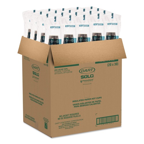 Last Chance for these Amazing Deals | Dart DWTG16ST Thermoguard 16 oz. Insulated Paper Hot Cups - Steam Print (600/Carton) image number 0