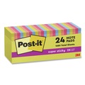 Sticky Notes & Post it | Post-it Notes Super Sticky 654-24SSJOY-CP 3 in. x 3 in. Note Pads - Summer Joy Collection Colors (24/Pack) image number 1