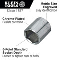 Sockets | Klein Tools 65918 3/8 in. Drive 18 mm Metric 6-Point Socket image number 1