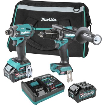 COMBO KITS | Makita GT201M1D1 40V MAX XGT Brushless Lithium-Ion 1/2 in. Cordless Hammer Drill Driver and 4-Speed Impact Driver Combo Kit with 2 Batteries (2.5 Ah/4 Ah)