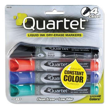 Quartet Broad Chisel Tip EnduraGlide Dry Erase Marker - Assorted (4/Set)