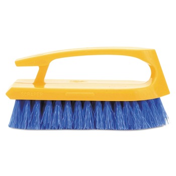 Rubbermaid Commercial 6 in. Iron-Shaped Scrub Brush - Yellow/Blue