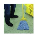 Mops | Boardwalk BWK2020B #20 Cut-End Cotton/Synthetic Fiber Standard Mop Head - Blue (12/Carton) image number 8