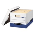  | Bankers Box 07243 12.75 in. x 16.5 in. x 10.38 in. R-KIVE Heavy-Duty Letter/Legal Storage Boxes - White/Blue (12/Carton) image number 0