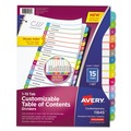 Office Jansan | Avery 11845 1 - 15 Tab 11 in. x 8.5 in. Customizable TOC Ready Index Divider Set - Multicolor (1 Set) image number 0