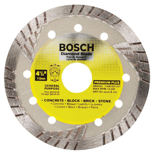 Grinding, Sanding, Polishing Accessories | Bosch DB4563 4 1/2 in. Premium Plus Turbo Diamond Abrasive Blade image number 0
