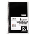 Office Jansan | Mead 06900 9.5 in. x 5.5 in. Sheets 3-Subject Medium/College Rule Spiral Notebook - Random Assorted Cover Color image number 1