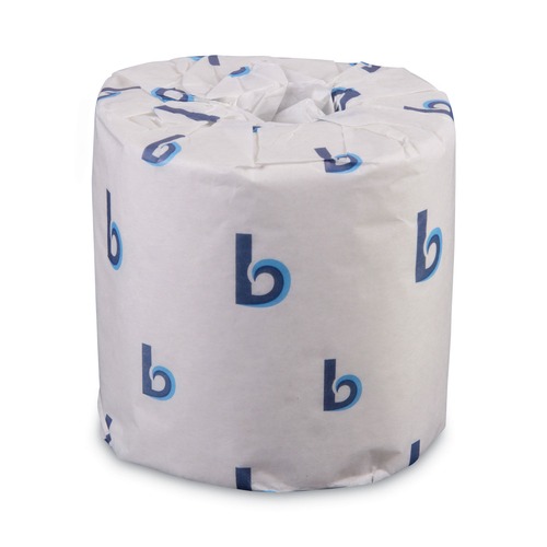 Cleaning & Janitorial Supplies | Boardwalk B6144 2-Ply Septic Safe Toilet Tissue - White (400 Sheets/Roll, 96 Rolls/Carton) image number 0