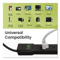Office Electronics & Batteries | GoGreen Power GG-16106MSBK 6 ft. Cord 250 Joules 6-Outlet Surge Protector - Black image number 6