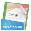 Office Jansan | Oxford 55807EE 3 Fastener 1/2 in. Capacity Clear Front Report Covers - Green (25/Box) image number 1