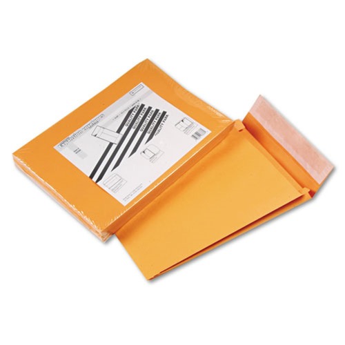 Office Jansan | Quality Park QUA93336 #13 1/2 Square Flap Redi-Strip Closure 10 in. x13 in. Redi-Strip Kraft Expansion Envelope - Brown Kraft (25/Pack) image number 0