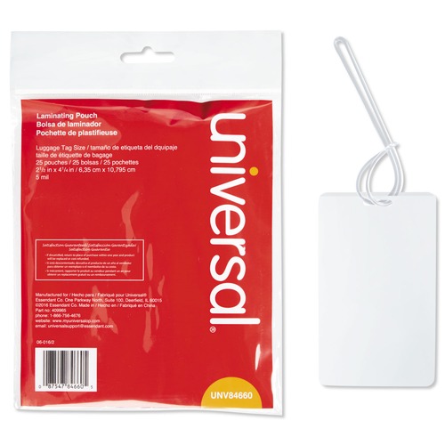 Office Jansan | Universal UNV84660 2.5 in. x 4.25 in. 5 mil Laminating Pouches - Gloss Clear (25/Pack) image number 0