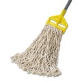 Mops | Rubbermaid Commercial FGV11800WH00 24 oz. 1 in. Band Economy Cut-End Cotton Wet Mop Head - White (12/Carton) image number 3