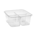  | Pactiv Corp. Y6S324C EarthChoice 4-Compartment 32 oz. 6.13 in. x 6.13 in. x 2.61 in. Plastic Square Recycled Bowl - Clear image number 2