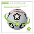 Toys | Champion Sports SRB3 Rubber Sports Ball for Soccer - No. 3 Size, White/Black image number 1