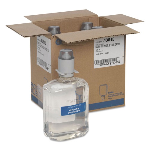 Hand Soaps | Georgia Pacific Professional 43818 Pacific Blue 4-Piece 1200 mL Ultra Antimicrobial Foam Soap Manual Refills (4/Carton) image number 0