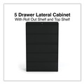  | Alera 25513 42 in. x 18.63 in. x 67.63 in. 5 Legal/Letter/A4/A5 Size Lateral File Drawers - Black image number 8