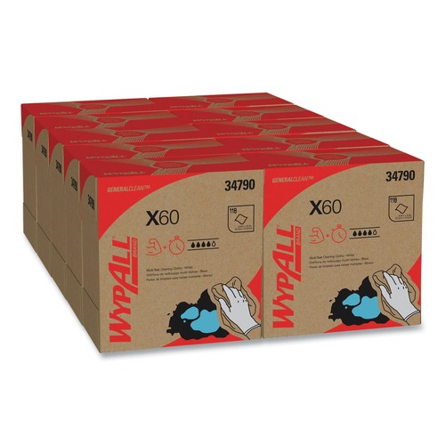 Paper Towels and Napkins | WypAll 34790CT General Clean X60 POP-UP Box 8.34 in. x 16.8 in. Cloths - White (1260/Carton) image number 0