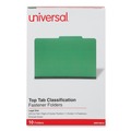  | Universal UNV10212 Bright Colored Pressboard Classification Folders - Legal, Emerald Green (10/Box) image number 0