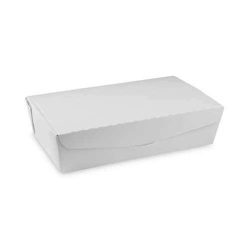 Food Trays, Containers, and Lids | Pactiv Corp. NOB04SW 77 oz 9 x 4.85 x 2.7 EarthChoice OneBox Paper Box - White (162/Carton) image number 0