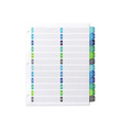 Office Jansan | Avery 11321 11 in. x 8.5 in. 24-Tab 1 to 24 Customizable TOC Ready Index Double Column Multicolor Tab Dividers - White (1-Set) image number 1