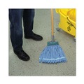 Mops | Boardwalk BWKMWTMB Microfiber Looped-End Wet Mop Head - Medium, Blue image number 5