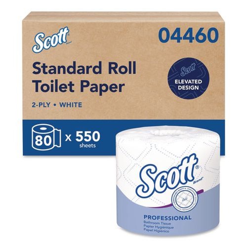 Toilet Paper | Scott 04460 Essential Standard Septic Safe 2 Ply Roll Bathroom Tissue - White (80/Carton) image number 0
