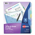 Office Jansan | Avery 16177 Write and Erase 11.13 in. x 9.25 in. 8-Tab 3-Hole Punched Durable Plastic Dividers with Slash Pocket - Assorted (1-Set) image number 0