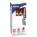 Office Jansan | Avery 08881 Broad Chisel Tip Large Desk-Style MARKS A LOT Permanent Marker - Brown (1-Dozen) image number 0