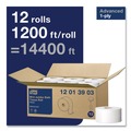 Toilet Paper | Tork 12013903 3.48 in. x 1200 ft. Septic Safe 1-Ply Advanced Bath Tissue - Jumbo, White (12/Carton) image number 2