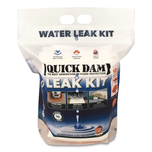 Cleaning & Janitorial Supplies | Quick Dam WU-KIT Leak Kit, (5) Drip Mats, (5) Mats, (4) 4 ft Water Dams, (1) 10 ft Water Dam image number 0