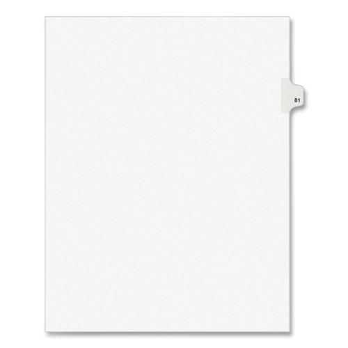  | Avery 01081 Preprinted Legal Exhibit 10-Tab '81-ft Label 11 in. x 8.5 in. Side Tab Index Dividers - White (25-Piece/Pack) image number 0
