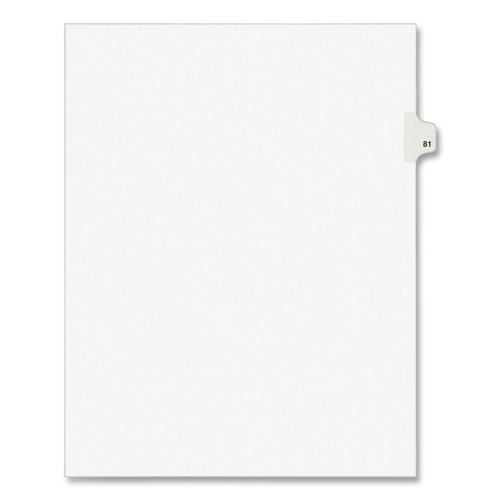 Customer Appreciation Sale - Save up to $60 off | Avery 01081 Preprinted Legal Exhibit 10-Tab '81-ft Label 11 in. x 8.5 in. Side Tab Index Dividers - White (25-Piece/Pack) image number 0