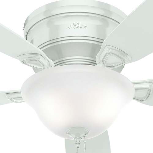 Hunter 52062 48 in. Low Profile White Ceiling Fan with Light